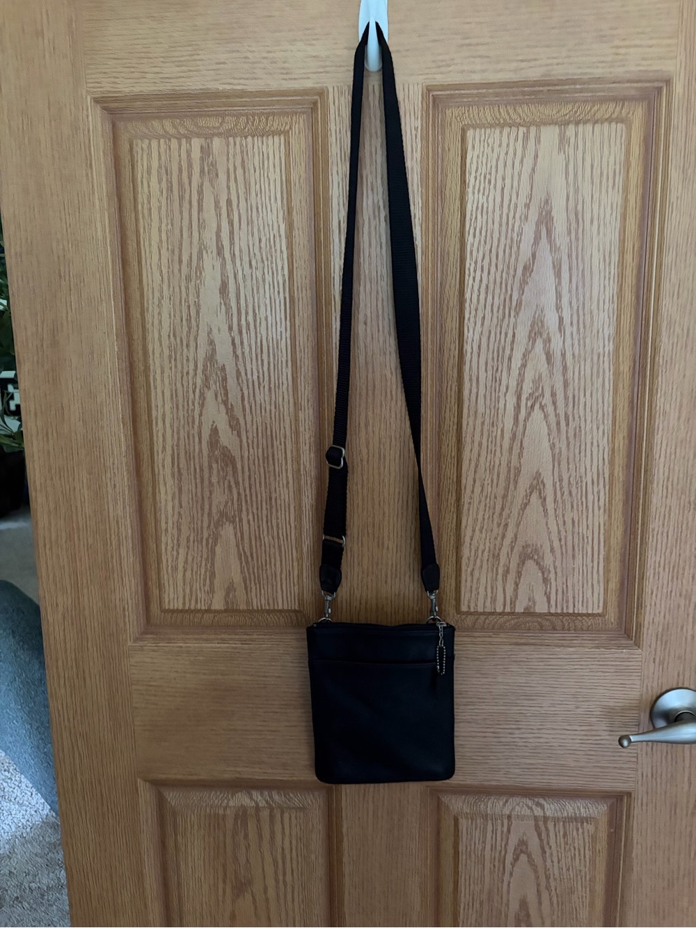 VINTAGE COACH LEATHER SWING PACK CROSSBODY - BLACK